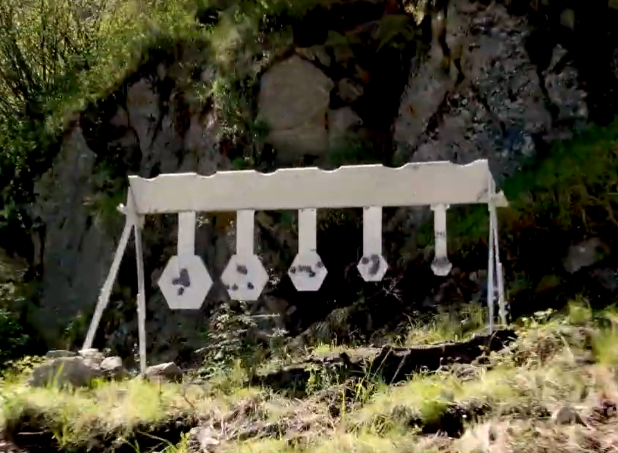 Hat Creek Rifle Rack, long distance shooting target.